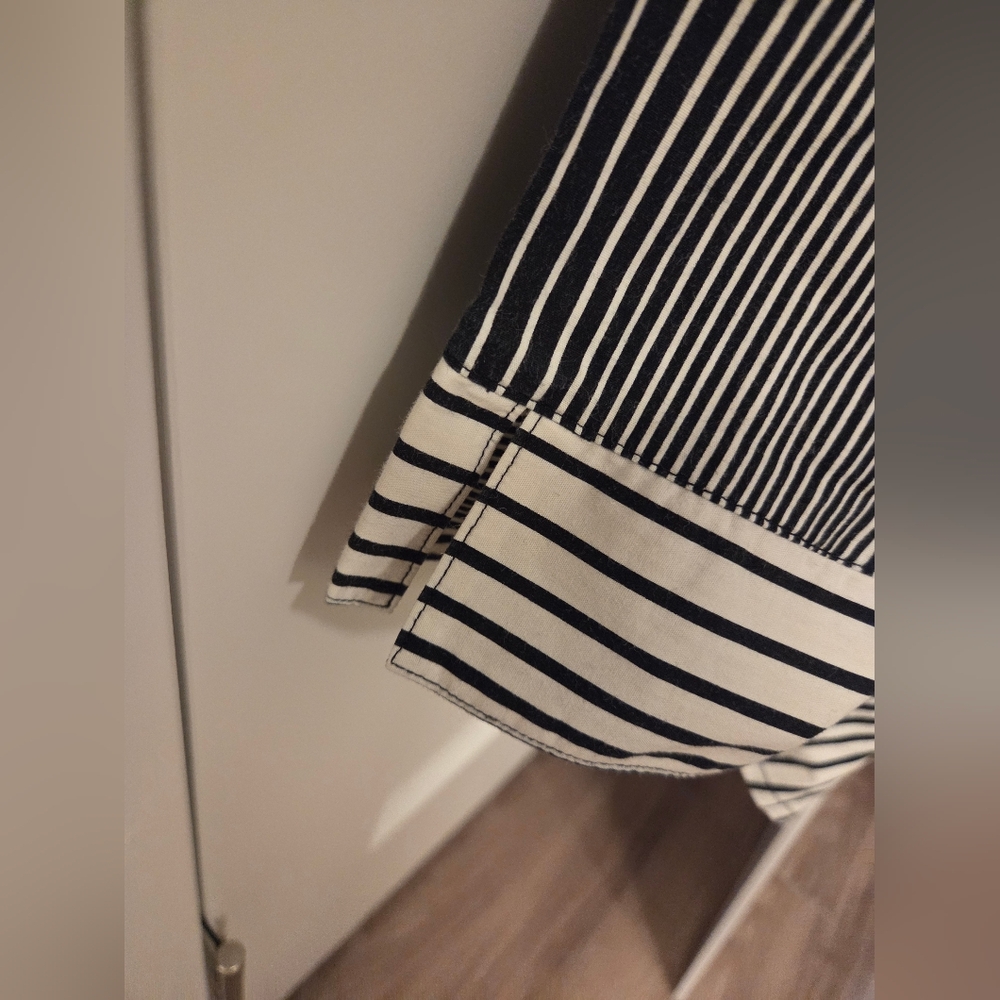 Vintage Carolina Colours Black & White Striped Button-Up Blouse - Picture 6 of 6